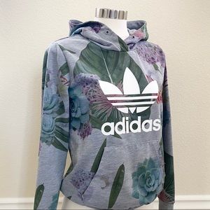Adidas originals gray floral hoodie